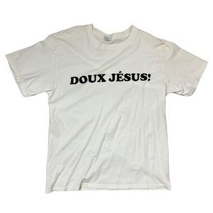 Doux Jésus Sweet Jesus French Graphic Tee White Large